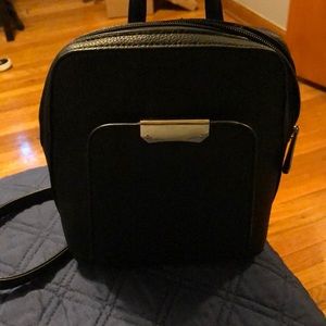 Black Leather Backpack Purse